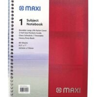 Maxi 1-Subject Heavy Duty Notebook Red/Beige/Purple