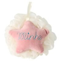 Generic Cute Star Bath Ball Shower Sponge Loofah Pink/White 15cm