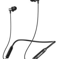 Lenovo HE05 Wireless BT5.0 Sports Sweatproof Neckband Magnetic Earbuds With Mic Black