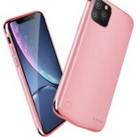 Generic 5500.0 mAh Ultra Slim Portable Wireless Charging Liquid Silicone Phone Protective Charger Case For IPhone 11 Pro Pink