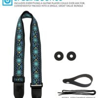 Mike Music 5-Piece Embroidered Guitar Strap With Extra Attachment Strings Set