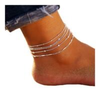 Generic 5-Piece Beads Charm Chain Anklet