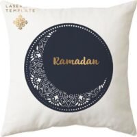 AnneFish Ramadan Painted Pillowcase Cover Fabric Black/Gold/White 45 x 45cm