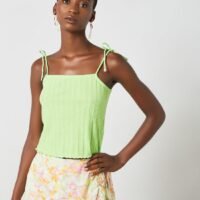 PIECES Tie-Up Strap Blouse Green