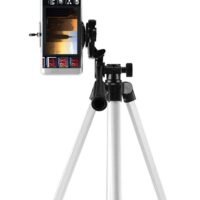 Generic JF-3110 28-65cm Aluminum Alloy Tripod Portable Lightweight Travel 3-sections Stand w/Phone Holder 1/4inch Screw Hole for Projector Smart Phone Camera White