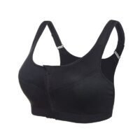 Jolly Chic Front Zip Sports Bra Black