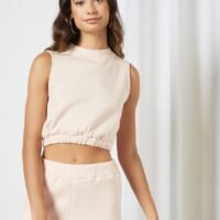 Sivvi x GenM Sleeveless Fleece Crop Top Pink