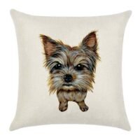 RISHAHOME Puppy Printed Cushion Cover Cotton Blend Multicolour 45 x 45cm