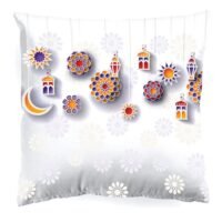 Noon East Decorative Cushion , Size 45X45 Cm White - 100% Cotton Cover Microfiber Infill Bedroom Or Living Room Decoration Festive White Standard Size