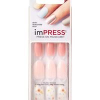 Kiss Impress 30-piece Nails Bom To Flex Peach/ White