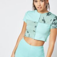 Sivvi x GenM Seam Detail Tie Dye Top Blue