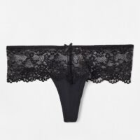 Ardene Front Lining Lace Cheeky Cut Panty Black