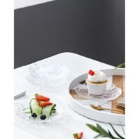 Shuer 4-Piece Glass Ice Exposed Small Plate Clear 15cm