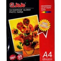 JOJO 20 Sheet Waterproof Glossy  Inkjet Photo Paper A4