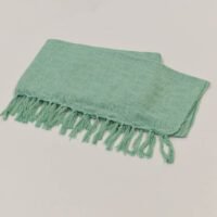 Noon East Lightweight Summer Blanket Queen Size 200 GSM Woven Texture All Season Blanket Bed And Sofa Throw Green 150 x 200cm