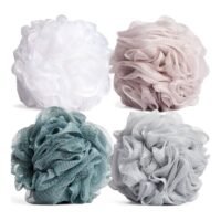 Generic 4-Piece Mesh Bath Sponge Loofah Multicolor 13cm