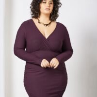 NEW LOOK Plus Size Ruched Detail Dress Purple