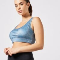 Athletiq All Over Printed Sports Bra Blue