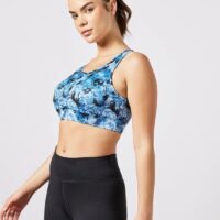 Athletiq All Over Printed Sports Bra Black/White/Blue