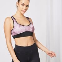 Athletiq All Over Printed Sports Bra Purple/Black
