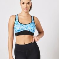 Athletiq All Over Printed Sports Bra White/Blue/Black