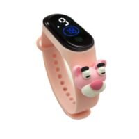 M4 Cartoon Children's LED Electronic Waterproof Touch Watch Pink