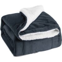 Fabienne Reversible Soft Sherpa Bed Blanket Fleece Dark Grey 220x240cm