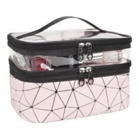 Generic Double Layer Waterproof Cosmetics Bag Pink