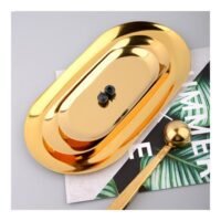 Arabest Nordic Oval Tray Gold 22.7x9.5cm