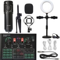 Arabest Multi-Functional Professional Sound Card Microphone Set BPElec002 Black