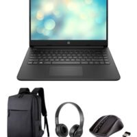 HP 14s-DQ2079nia Laptop With 14-Inch HD LED Display, Core i3 1115G4 Processor/4GB RAM/256GB SSD/Intel UHD Graphics/Windows-10 With Laptop Bag +Wireless Headphone And Mouse English Black