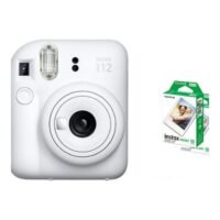 FUJIFILM Instax Mini 12 Instant Film Camera With Pack Of 20 Films Clay White