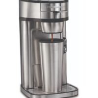 The Scoop Single-Serve Coffee Maker, Brews 250-410 Ml Cups Coffee In Mins, 2 Metal Filters, 2 Brew Settings, Adjustable Mug Stand, Stainless Steel 410 ml 1400 W 49981-SAU Silver