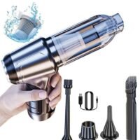 SUITU Portable Car Dual-use Cordless Vacuum Cleaner, Home Multi-function 19000pa Strong Suction Handheld Blowers (120W 35500Rpm USB Rechargeable)