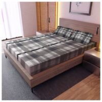 White Rose Feather Touch Double Bed Printed Microfiber125Gsm With Ultra Soft Touch Bedsheet Set 1 Queen Size Double Flat Sheet (230 x 216 cm) And 2 Pillow Cases (51 x 76 cm) Printed Design Multi Color