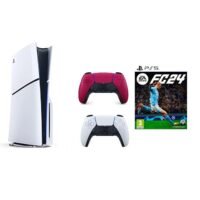 Sony PlayStation 5 Disc Slim Console With Extra Red Controller And FC 24