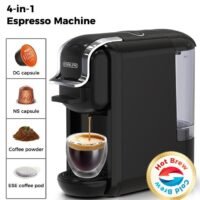 Cafelffe 4 In 1 Coffee Machine Hot Cold Brew Nespresso Coffee Maker For Nescafe Dolce Gusto ESE Pods And Coffee Powder Black