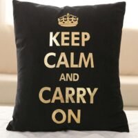 fashionhome Polyester Cushion Covers Decor Throw Pillow Cover Gold Quote Printed Decorative Pillowcase Cushion Cover for Bedroom Sofa Car Home Decor 45x45 cm