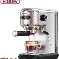 HiBREW Coffee Maker Cafetera  Inox Semi Automatic Super Slim ESE POD& Powder Espresso Cappuccino Machine 1450W H11-UK-N