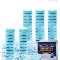 Generic 50 Pieces Car Windshield Glass Concentrated Washer Tablets Windshield Washer Fluid Solid Car Effervescent Tablets Glass Solid Wiper Cleaning Tablets for Car Kitchen Window
