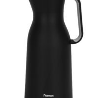 Vacuum Insulated Flask 1000ml Black with Pink Glass Liner