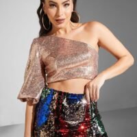 Ella Limited Edition One Shoulder Sequenced Top