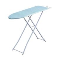 Clean and Care Clean and Care Ironing Board Size A 110cm x 30cm Strong Board 4 Adjustable Heights Iron Durable Stand High Quality Cushion Foldable Space saving Black Checked