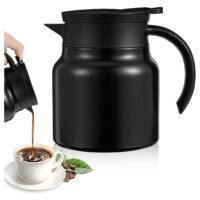 Generic Thermal Coffee Carafe 28Oz Coffee Carafes Tea Pot For Keeping Hot Stainless Steel coffee Double Walled Vacuum Thermal Carafe Insulated Coffee Dispenser with Removable Tea Infuser