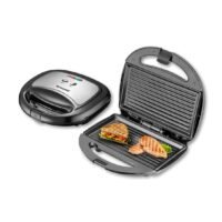 2 Slice Grill Maker  Non-Stick, Stainless Steel Sandwich Maker with Handle Locking System, Indicator Light, Overheat Protection 750 W SGT-883 Black/Silver