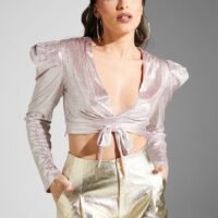 Ella Limited Edition Puff Sleeve Metallic Shimmer Top