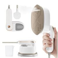 Necomi Mini Steam Iron, Travel Clothes Steam Iron , 1100W Portable Handheld Steamer Support Wet and Dry Ironing, 3 Speed Adjustment for Home and Travel Ironing