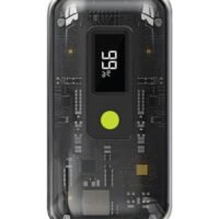 Goui 10000 mAh Flash Power Bank Portable Charger - Dual Device Charging, Qualcomm Quick Charge 3.0, Power Delivery PD Technology, Digital Display & LED Flashlight - Black