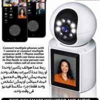 DBLEW Home Office Security Surveillance Camera Two Way Video Calling Full HD 1080P WiFi Camera With 2.8 Inch Screen For Baby Kids Elders Pets 350 Degree Night Vision Smart Motion Detection Free 32GB Card