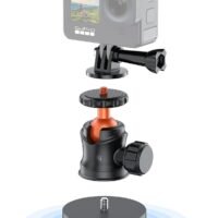 Excefore Magnet Camera Mount for GoPro,Magnetic Mount Base Stand with 1/4"-20 Thread Camera Mount with 360° Ball Head for Car Body with GoPro Max Hero 11 10 9 8 7 6 5/DJI Osmo/AKASO/SJCAM/Action